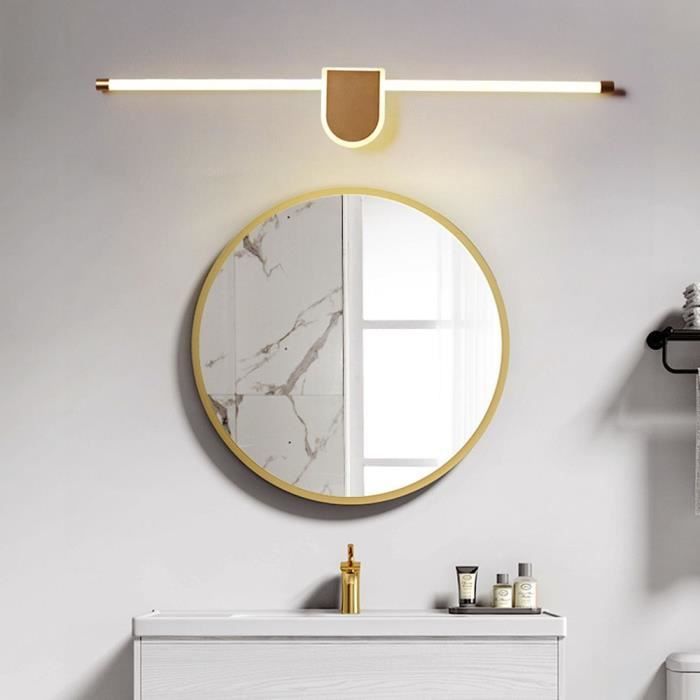 Lampe Miroir Salle De Bain Dimmable Applique Murale 3 Couleurs Pour Meuble-Lavabo Avec Interrupteur 60 Cm Miroir De Maquillage Éclairage Avant 12W Picture Lights 3000-6000K Réglable,45cm9w 