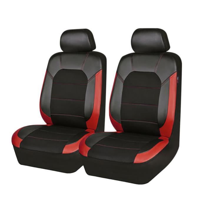 Housse de siège de voiture en tissu rouge et noir ensemble complet