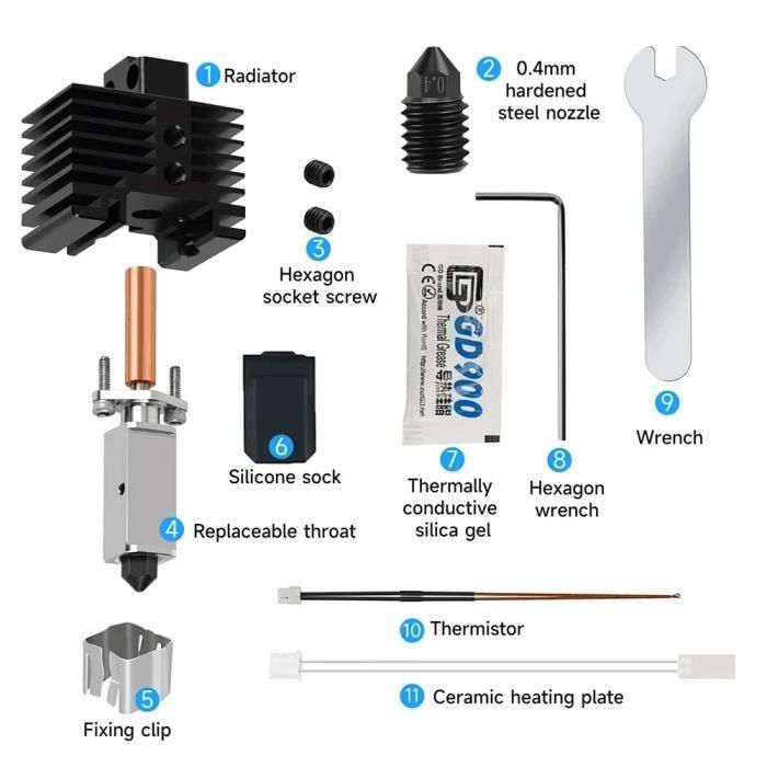 Bambu Lab - Tête d'Extrusion Complète Buse 0,6 mm en Acier trempé (Complete Hotend Assembly) - X1C main image 1