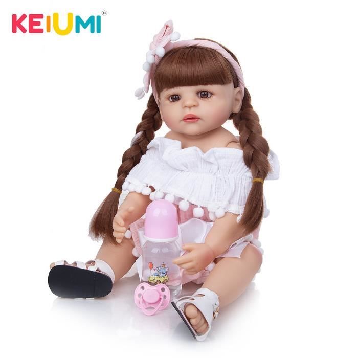 Rumocovo Poupee Realiste En Silicone Pour Bebe Fille Nouveau Style De Cheveux 55cm Jouets De Bain Cadeau Pour Enfants Cdiscount Jeux Jouets