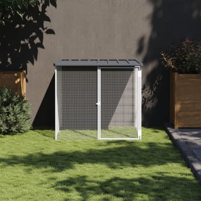 Poulailler - SALUTUYA - BD0373 - Acier galvanisé - Toit anthracite - 4 poules max