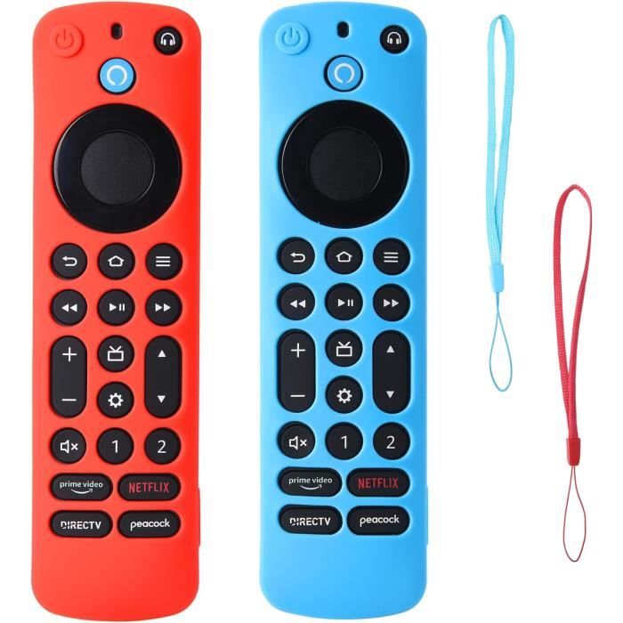 Coque De Protection En Silicone Pour Télécommande Fire TV Stick (3ème Génération) - Antidérapante, Avec Dragonne - Couleur Noir