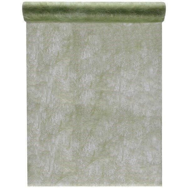 Chemin de table Fanon vert Olive/Sauge 28 cm x 5m (x1) REF/3586