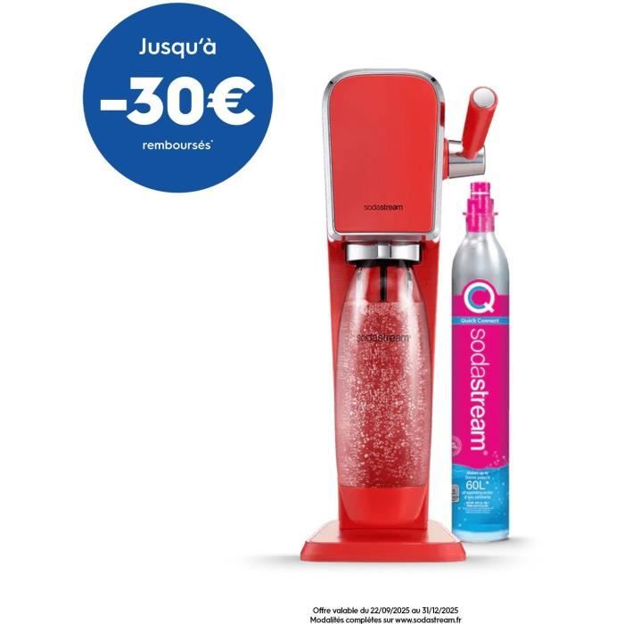 Machine à soda et eau pétillante SODASTREAM ART Mandarine 1 bouteille compatible lave vaisselle 1 recharge de gaz