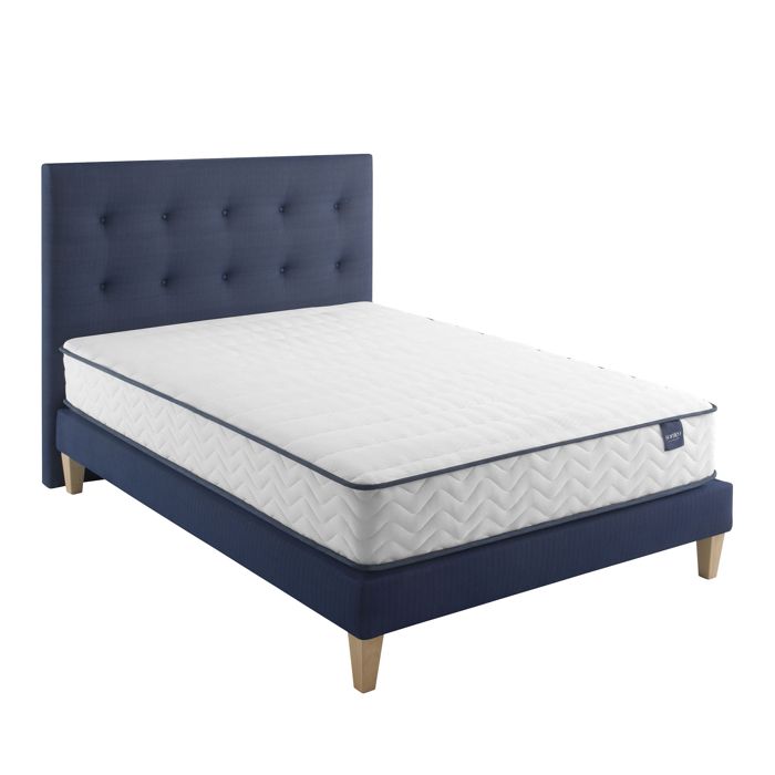 Ensemble matelas ressorts sommier pieds et tête de lit Rêve 300 - SOMEO 140x190 - Blanc - Garantie 7 ans - Someo