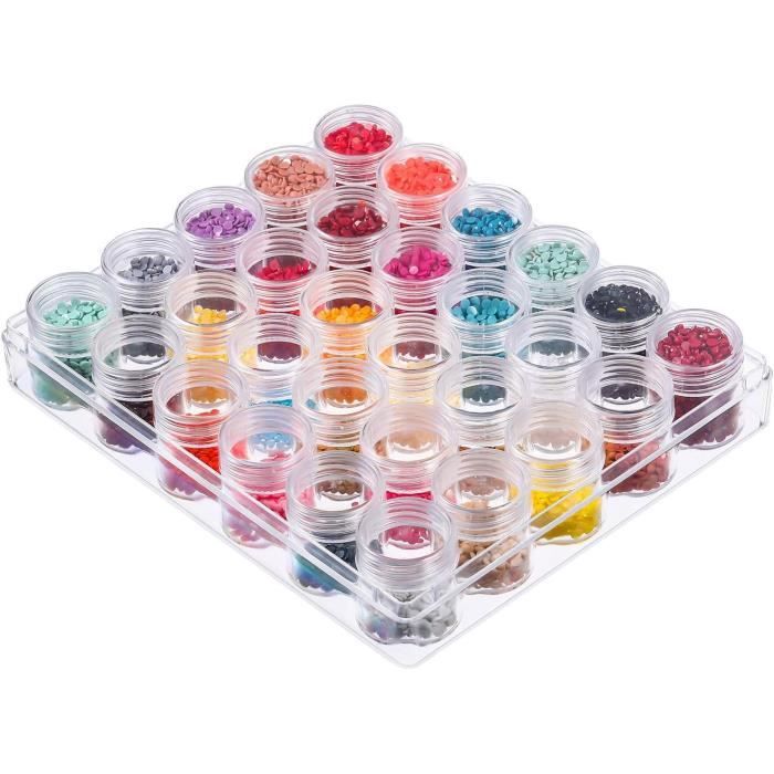 Kurtzy Boîte de rangement pour Perles en plastique transparent (lot de 2) –  30 petits