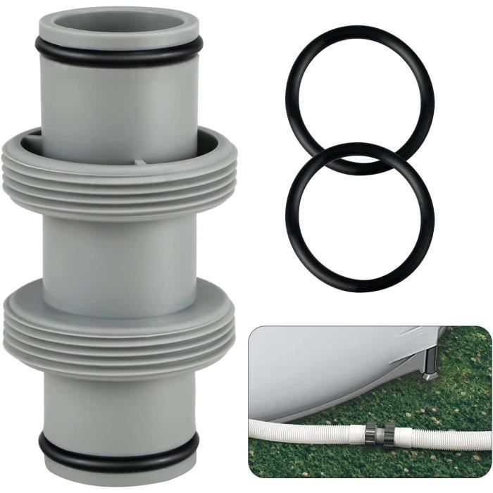 Manchon De Raccordement Pour Tuyau De Piscine 38 Mm / Filetage 50 Mm - Raccord Blanc, Longueur ~10 Cm - 2