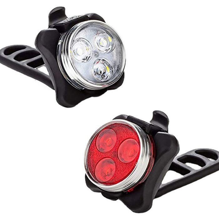 TD® Vélo lumière VTT USB lumière avant rechargeable + avertissement feu arrière ensemble feu arrière accessoires d'équitation