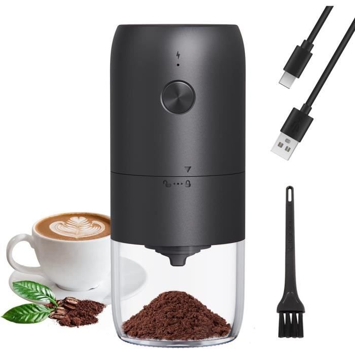 Moulin à Café Électrique MiiCoffee PT1 V2 - Portable, Meules Coniques Acier, USB-C - Pour Espresso Ou French Press