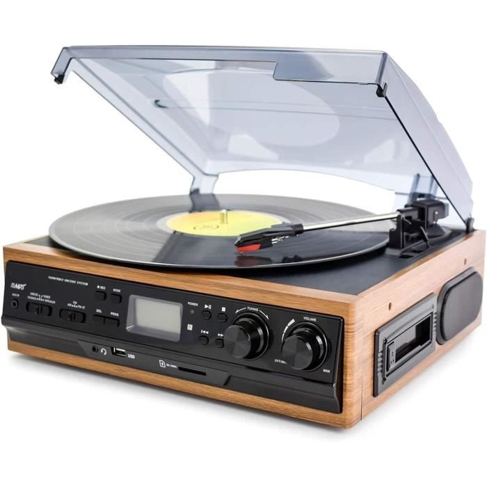 Halterrego Platine Vinyle Avec HP Intégrés, RMS 2 * 2.5W, 3 Vitesses