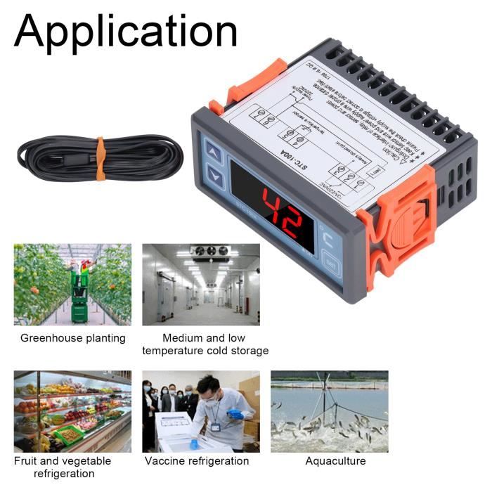 Eosnow Contrôleur De Température Numérique, Module De Thermostat De Commande De Controle De Temperature Electronique 12v Dc 79630894