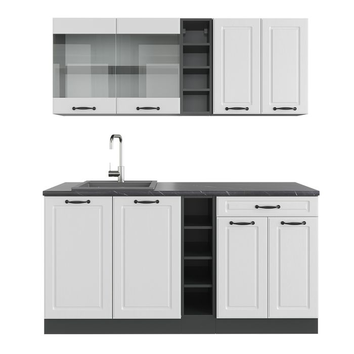 Vicco Cuisine R-Line, Anthracite maison de campagne/blanc
