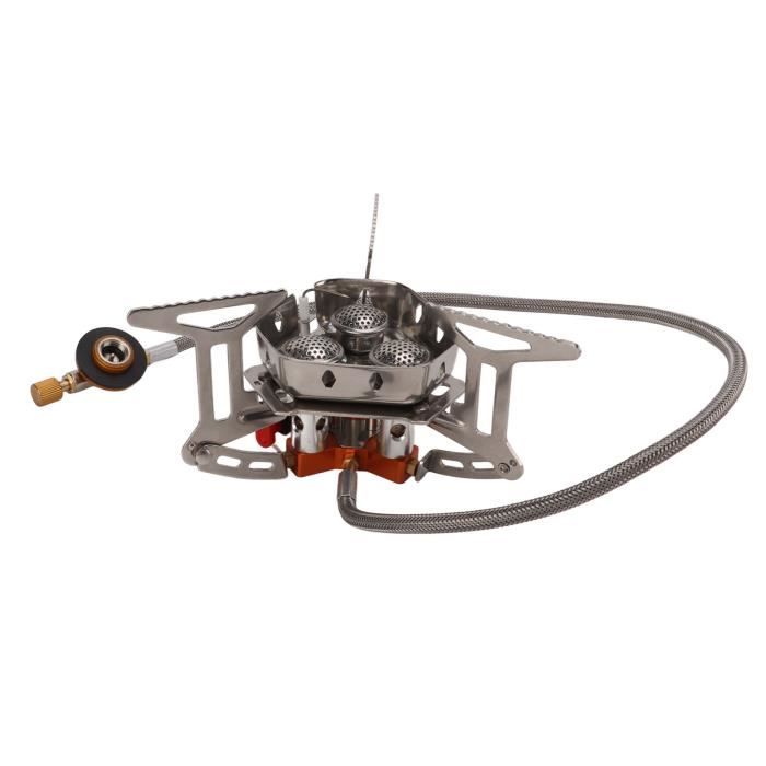 Mini Réchaud De Camping Pliable 2800W - Gaz Butane, Avec Allumage Piezo (Rouge)
