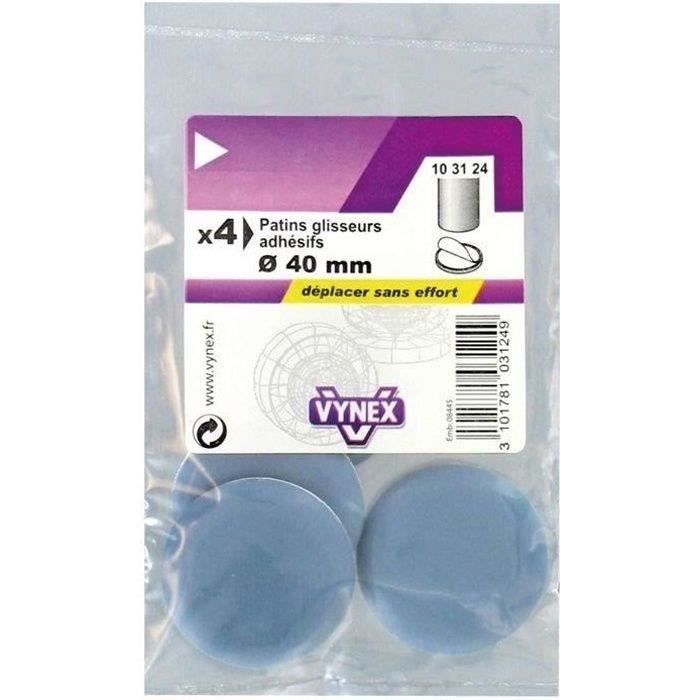 Patin glisseur gris adhésif PTFE D: 40mm x4