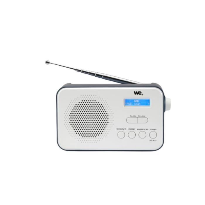 Radio portable DAB+/DAB/FM, double alarme, écran LCD, batterie rechargeable de 2000mAh Luminosité réglable, antenne télescopique, R