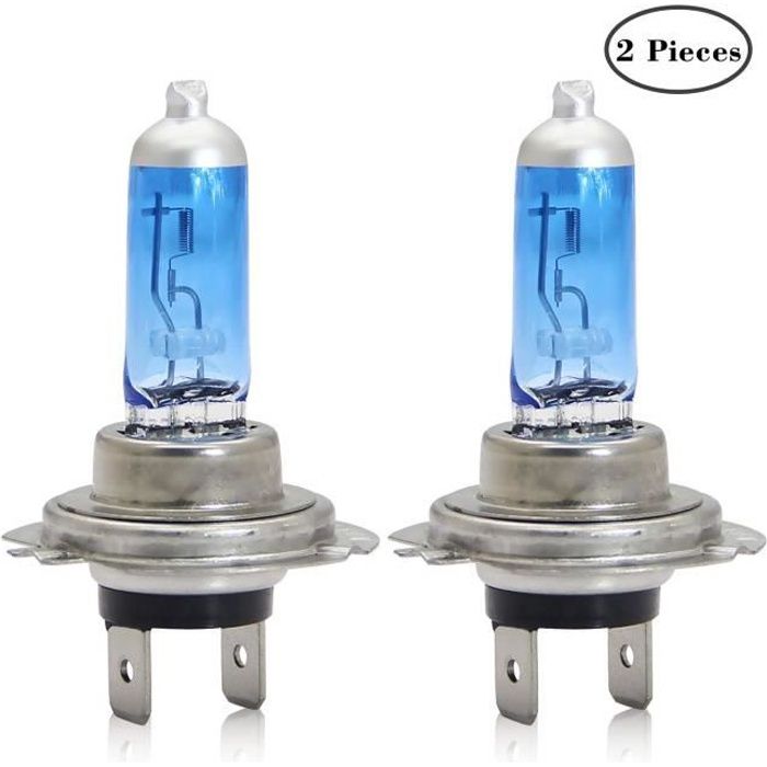 2X H7 Phares Voiture Ampoules 12V 100W Winpower Feux de Croisement Brillant Super Blanc Lampe Ampoule Halogène Véhicule - 6000K