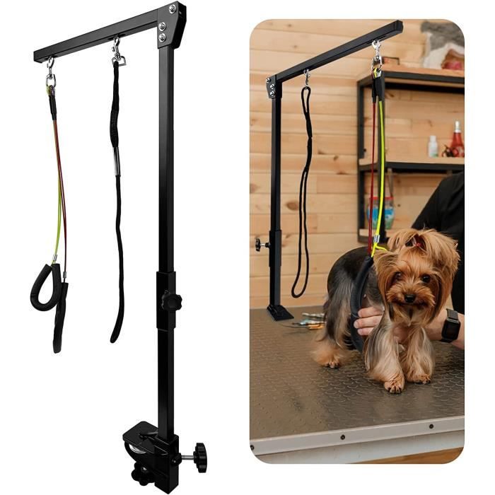 Comparer les prix de Bras de toilettage pour animaux de compagnie aver pince, bras toilettage pliable aver boucle & deux supports de hanches