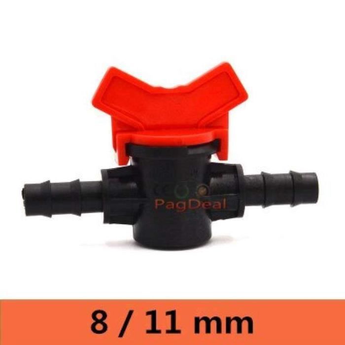 Vanne à Bille PVC 50 Mm Jotekonoby - Robinet Sphérique Alimentation Eau Tuyau Rouge Gris