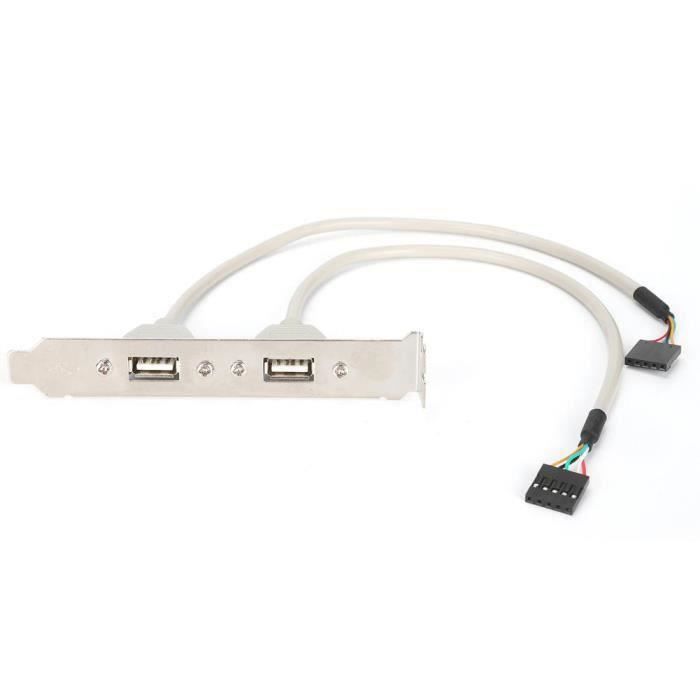 AL02689-En-tête USB interne Extension du panneau avant 2 ports USB 20 Plug  and Play avec adaptateur de câble de panneau de - Cdiscount Informatique