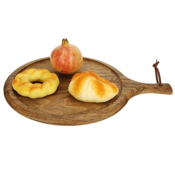 Lot De 3 Planches à Pizza Bambou - 33 Cm, Poignée, Planche à Découper Ronde - 5