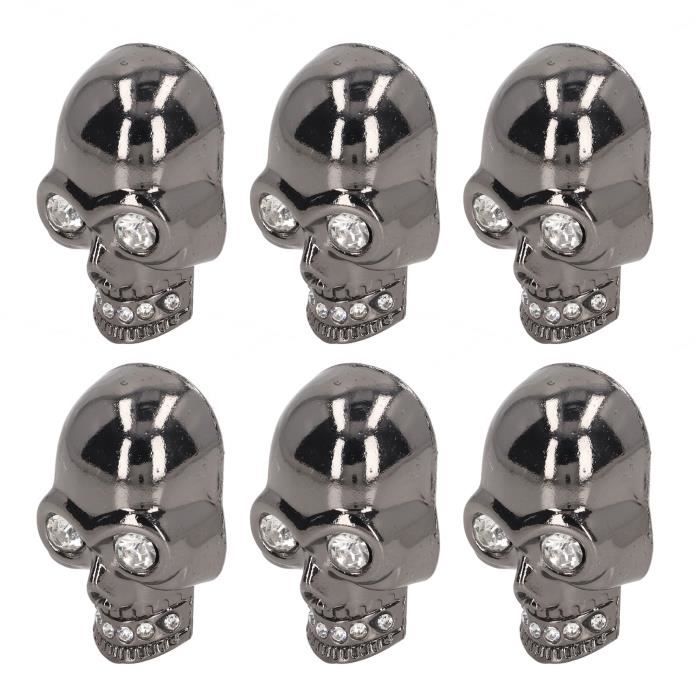 BlackAmazement Piercing Langue Acier Inox 316L Crâne Punk - Argenté/Noir