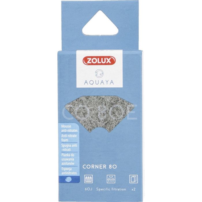 Filtre pour pompe corner 80 filtre CO 80 E mousse anti-nitrates x 2. pour aquarium. - zolux