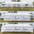 Tonnelle imperméable de jardin-Tente de reception avec 5 cotés-3 x 9m-blanc-1