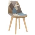 4 x Chaise de salle à manger Professionnel - Chaise de cuisine Chaise Scandinave Design de patchwork Gris Tissu ®EVQYNV®-1