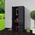 Armoire De Rangement De Jardin Avec 2 Portes Et 3 Etagere Noir