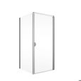 Porte de douche pivotante + paroi de retour fixe, verre 5 mm, Sunny ExpressPlus Schulte, profilé alu-nature, 90 x 90 x 185 cm-1