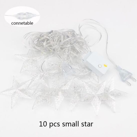 Guirlande Lumineuse étoiles Avec Télécommande - 40 LED Blanc Chaud - 8 Modes Et Minuterie - Étanche, Sur Piles - Décoration Noël
