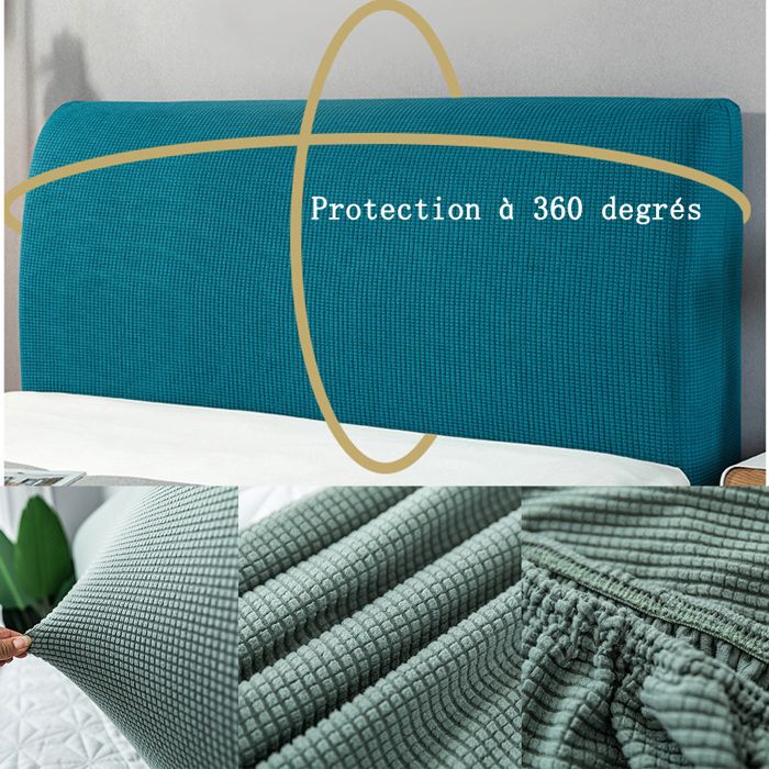 FANSU Housses Tête De Lit Extensibles Polaire - Protection Antipoussière Noir 200 Cm