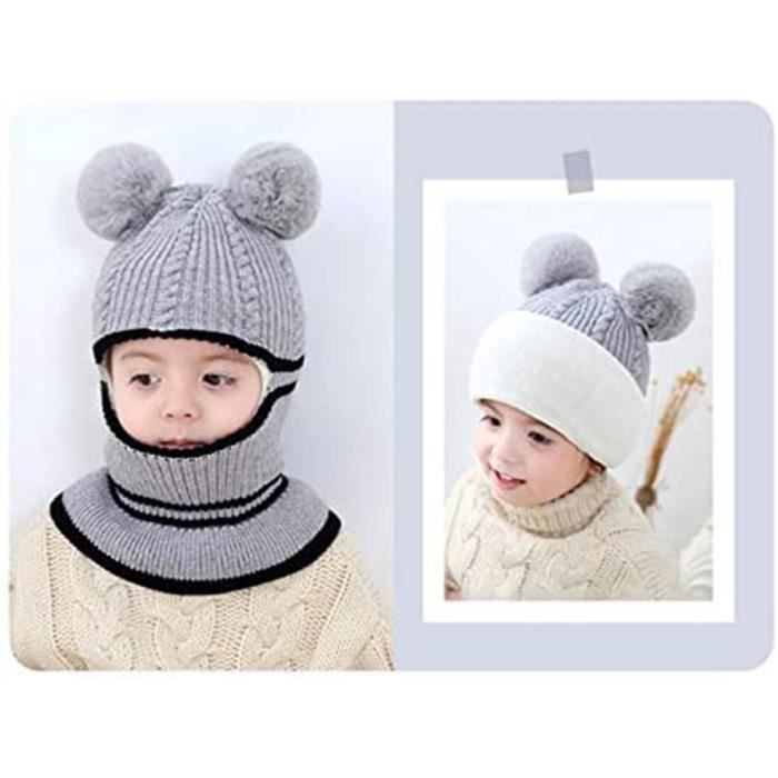 Chapeau Bonnet Enfant Hiver Bébé Fille Garçon Ensemble Bonnet