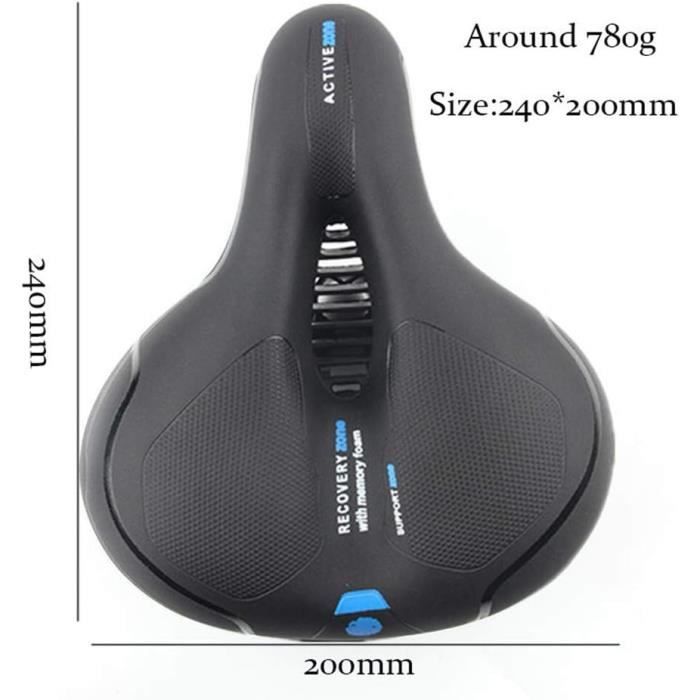 OUXI Selle de Vélo Gel Ultra Confortable Ergonomique Imperméable Respirable Absorbant Les Chocs Creux, Siège pour VTT Route Ville Homme Femme