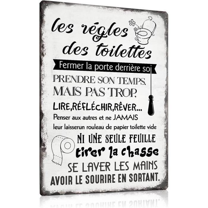 Lot De 2-Toilettes Plaque Metal Avec Humour Citation Français-Les Règles  Des Toilettes-Drôle Wc Panneau Pancarte-Dec[x4817] - Cdiscount Bricolage