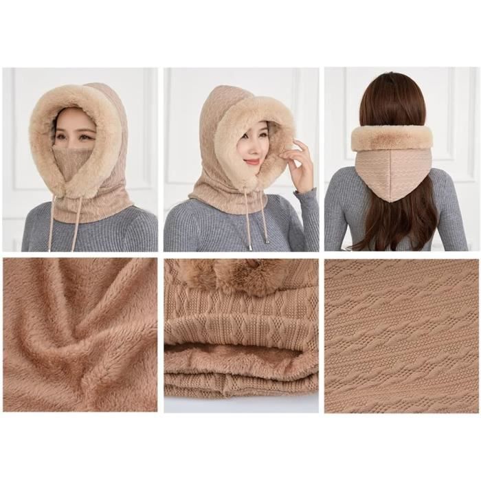 Bonnet d'hiver tricoté pour hommes et femmes,épais et chaud,doublé polaire,écharpe  de cou,ensemble de chapeaux- adult navy set - Cdiscount Prêt-à-Porter