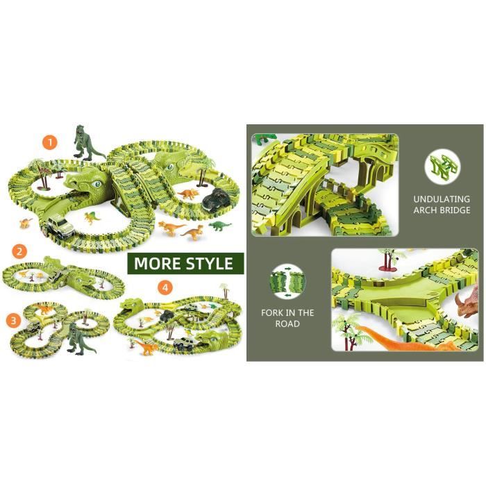 Camion Dinosaure et Circuit Voiture de 150 cm - 6 Mini Voitures Incluses - Jouet Enfant 2 à 6 Camion Dinosaure et Circuit Voiture de 150 cm - 6 Mini Voitures Incluses - Jouet Enfant 2 à 6