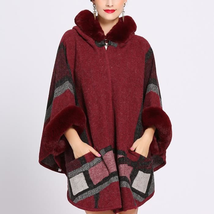 Poncho femme capuche shop