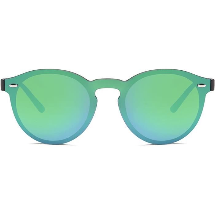 Lunettes de soleil monoverre avec verres plats et branches en plastique verre rond un xe 09020077 1654 Achat Vente lunettes de soleil Cdiscount