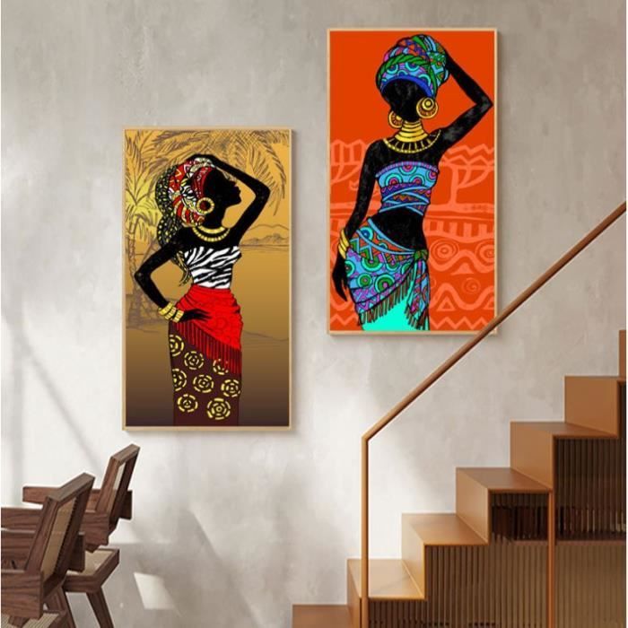 Tableau femme moderne or et noir, art contemporain spirituel, signé Fatim TALL
