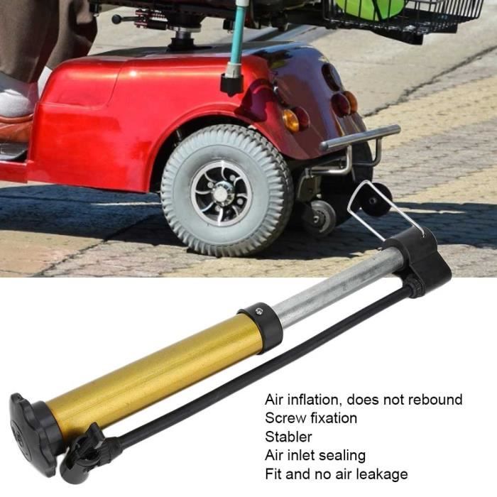 Mini pompe à pneu de scooter, pompe haute pression gonfleur de pneu d'air  portable inclus valve à bille à aiguille avec manomètre