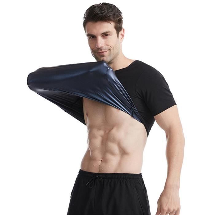 T Shirt de Sudation Noir Homme Femme D bardeur Gainant Sauna