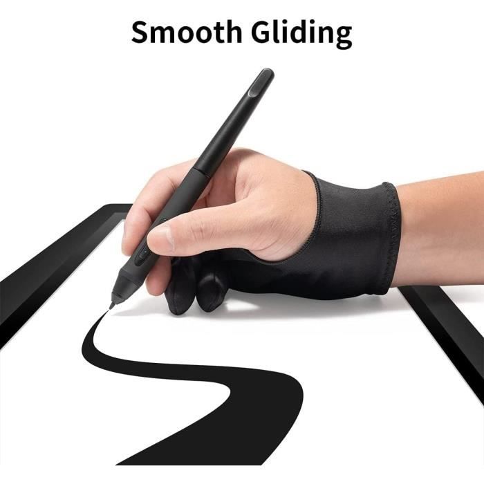 Gant 2 Doigts Pour Tablette Graphique – Taille Unique, Main Droite/gauche, Réduction Friction, Matériau Doux