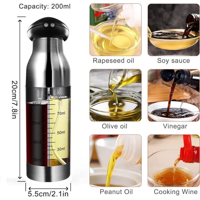 Vaporisateur Huile d'olive 200ML, spray huile cuisine 2 en 1, distributeur  d'huile et de vinaigre, spray de cuisson pour la[S66] - Cdiscount Au  quotidien