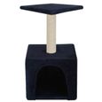 🦩9493SUPER - Arbre à chat avec griffoir - Centre d'Activités Arbre à chat Design Moderne en sisal 55 cm Bleu foncé-2