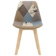 4 x Chaise de salle à manger Professionnel - Chaise de cuisine Chaise Scandinave Design de patchwork Gris Tissu ®EVQYNV®-2