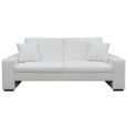 E-Com ®2998Canapé d'angle Convertible Canapé-lit réversible Grand Confort & Relax Sofa de Salon Scandinave Cuir artificiel Blanc-2