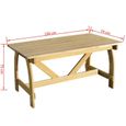 Tables d'extérieur Table de jardin en bois de pin imprégné-2