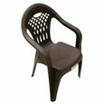 Lot de 2 chaises de jardin empilables en résine coloris Marron - Longueur 58 x Profondeur 54 x Hauteur 86 cm-2