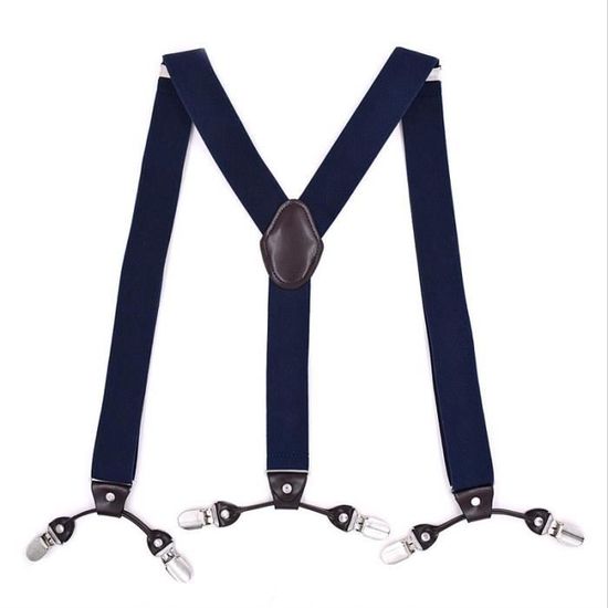 Bretelles Homme Zclro Vintage - 3.5cm Largeur Réglable, 4 Clips | Polyester Et Acier Inoxydable